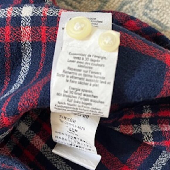 🧡3/15 TOPMAN Red Blue Plaid Cotton Shirt Men's S - Picture 12 of 13